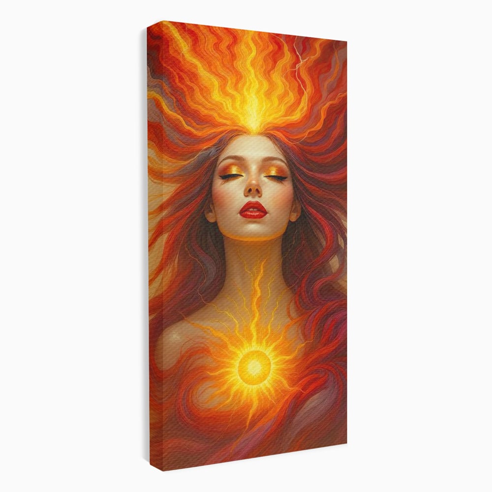 Tablou canvas cu tablou canvas cu zeita focului, fara rama, pe sasiu de lemn
